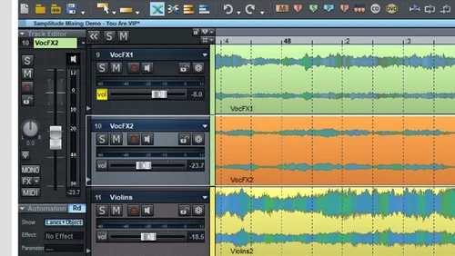 Samplitude Pro X5 track editor